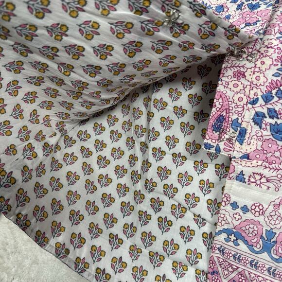 Antik Batik Helene Quilted Jacket Womens Size Small Cotton Pink Floral $335 - Picture 9 of 13